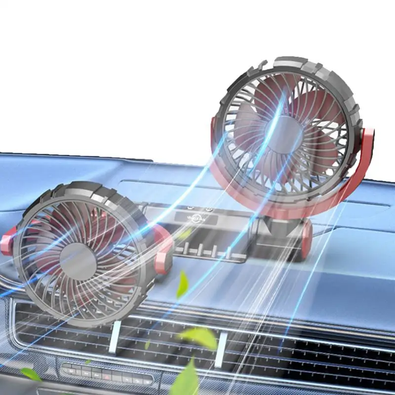 

Fan For Car Quiet Head Fan USB Operation Fan Double Head Car Fan With 360 Rotation Quiet Operation For Car Seat Kids