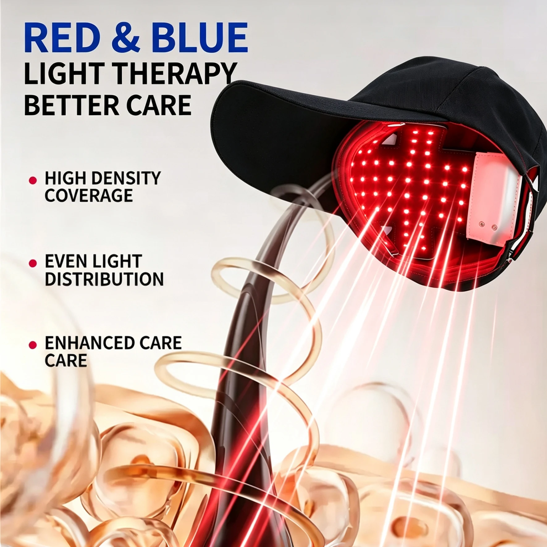 LED Red Light Therapy Cap Hair Growth Helmet Diode Hat Light Therapy Cap for Hair Regrowth and Hair Loss Treatment Beauty Device