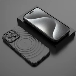 Magsafe 자기 무선 충전 케이스 용 리플 매트 갑옷 iPhone 16 Plus 15 14 13 Pro Max 카메라 폴드 스탠드 보호 커버