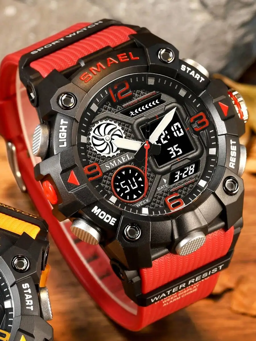 Smael Pointer Dual Display Electronic Sports Watch, Multifunctional Waterproof Watch For Men & Students, Suitable For Outdoor