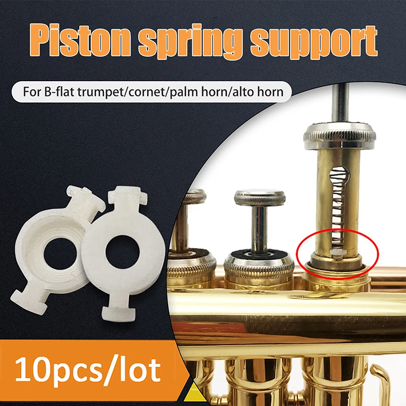 10Pcs Piston Spring Bracket For Trumpets Plastic Valves Pads Trumpet Accessories Replacement Parts Cornet Supporting Plates