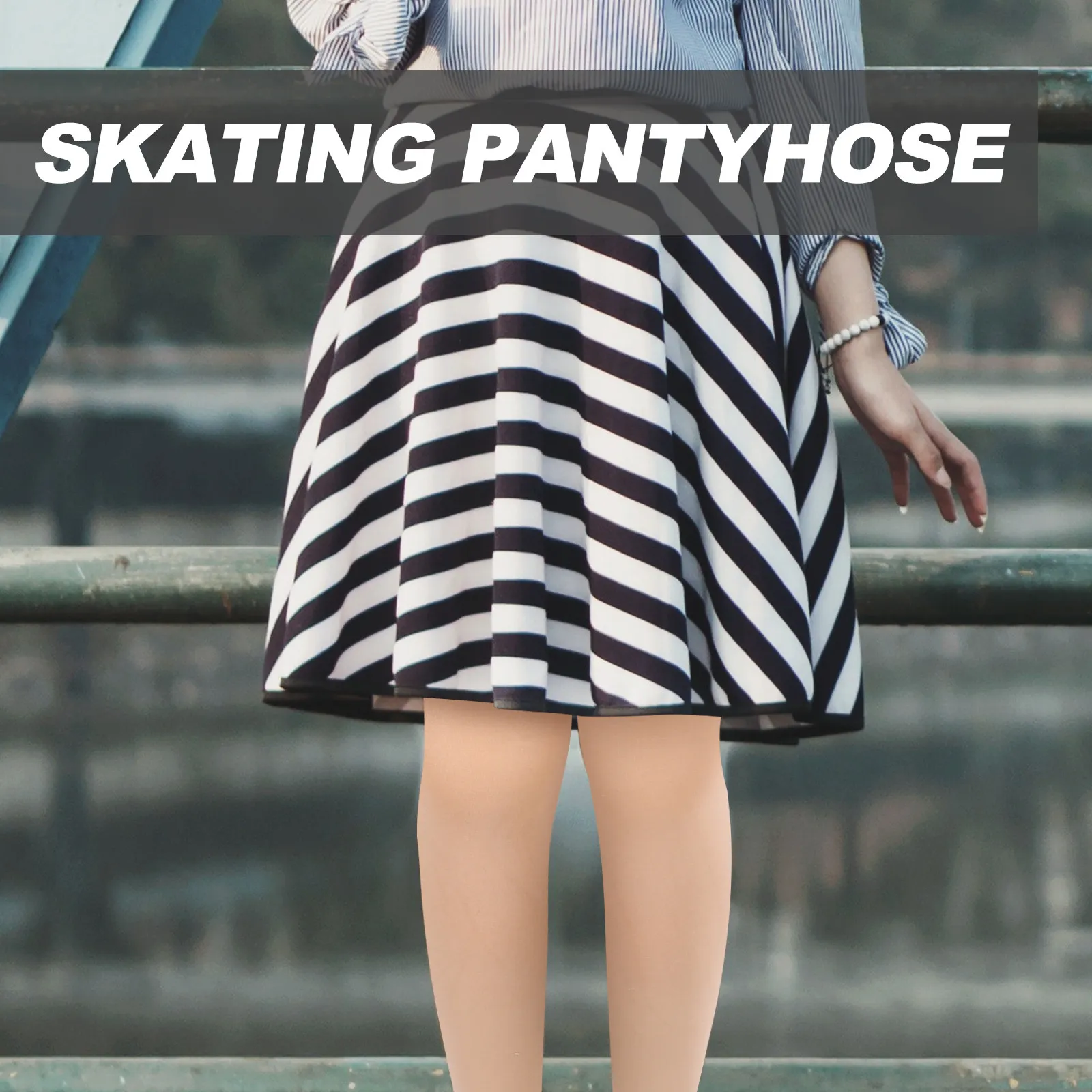 Women Skating Thick Pantyhose Chinlon Warm Tights Elastic Stability Buckle Sports Skating Equipment