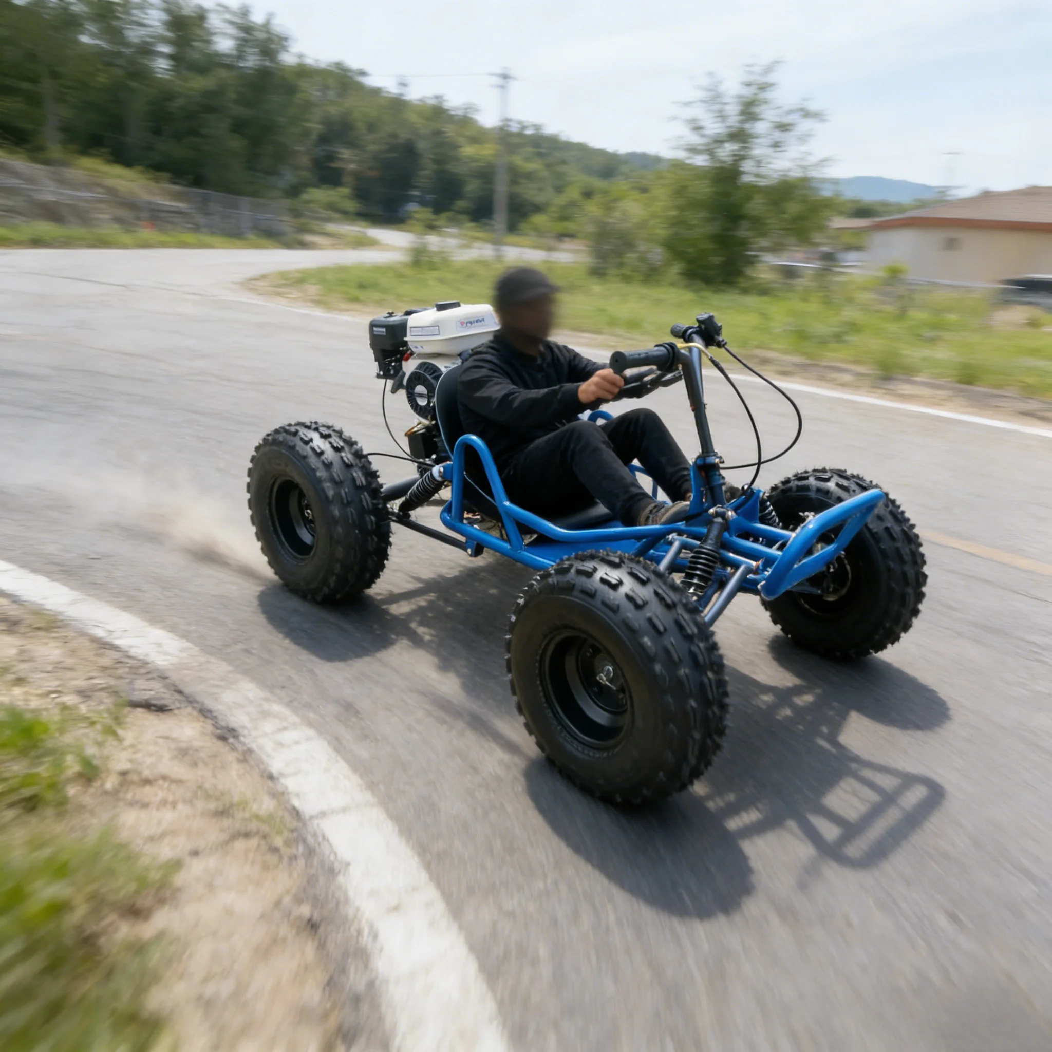 

Kids Safe Electric Go Kart with Parental Speed Control 12V Rechargeable LED Light Kart Anti-Fall Design Outdoor Play Racing Kart