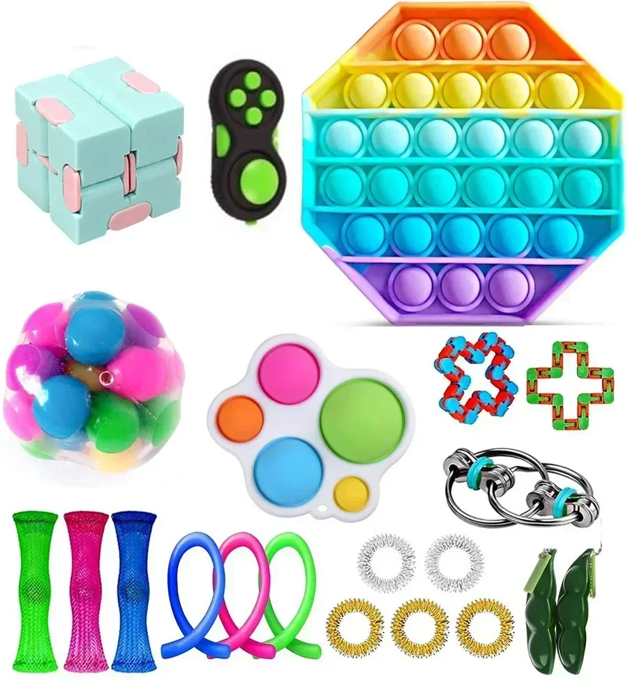 Random Fidget Toys Pack Mystery Gifts Box Surprise Bubble Fidget Anti Stress Toy for Kids for Children Adults