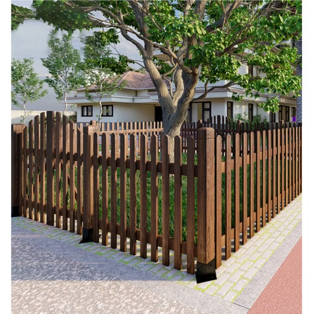 Carbonized anticorrosive wood fnce fene outdoor garden lawn fenc patio fence outdoor partition railinnce wood