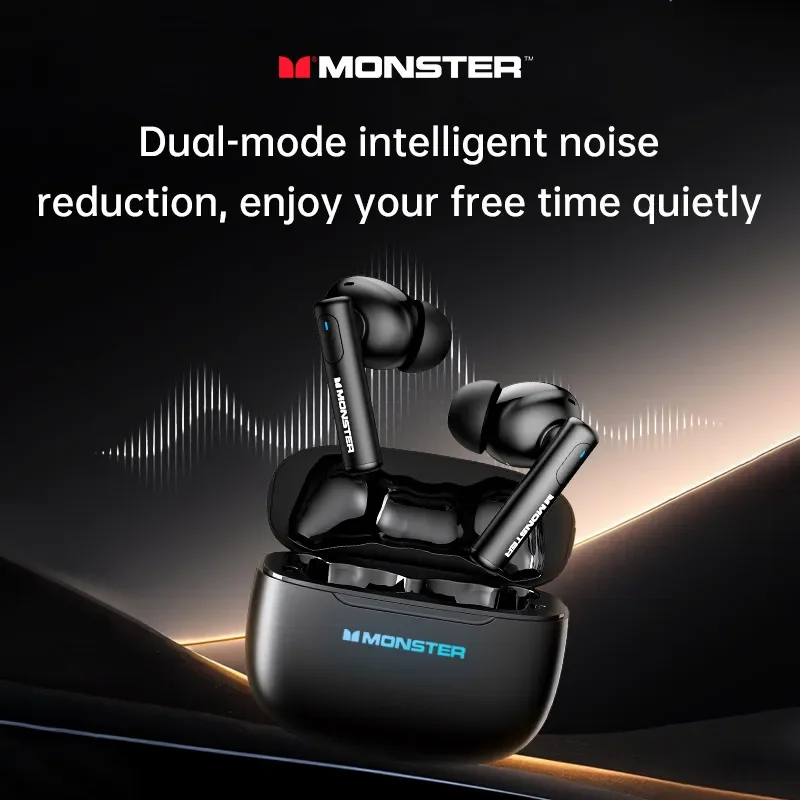 Monster Airmars XKT26 Wireless Bluetooth 5.4 Headphones TWS Hifi Stereo Earphones Gaming Headset Noise Reduction Sports Earbuds