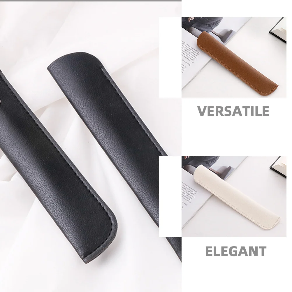 12Pcs PU Pen Pouch Sleeve Stylish Pen Holder Bag Compatible with Stylus Ballpoint Pens for Home Office School Travel