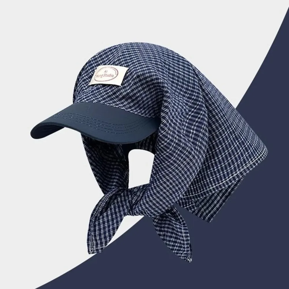 

Fashion Plaid Y2K Headscarf Baseball Hat Y2K Cotton Scarf Peaked Cap Streetwear Bandana Cap Triangle Headscarf Hat Travel