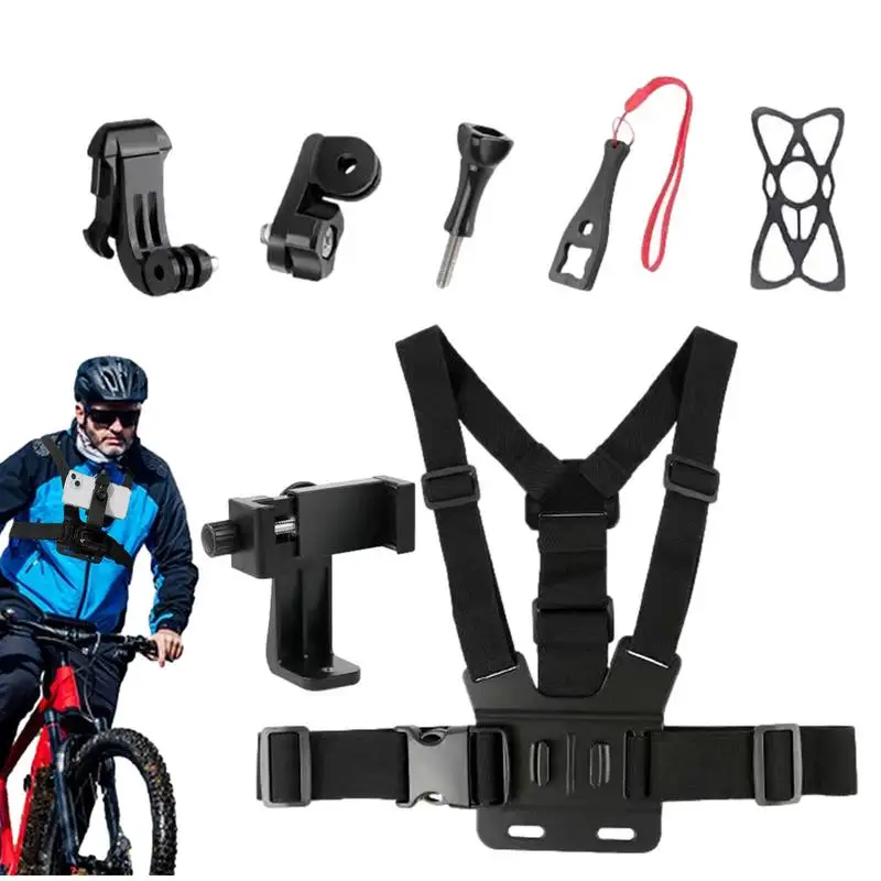 Mobile Phone Chest Strap Phone Mount For First Viewpoint Vlogging Non-Slip Phone Bracket With Buckle For Roller Skating Riding