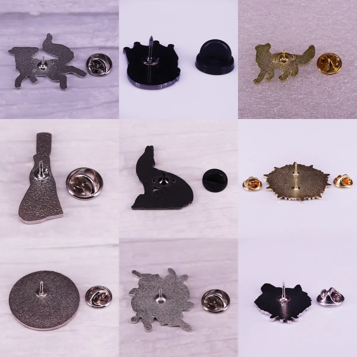 Wolf Enamel Pins Custom Tai Chi Moon Punk Animal Brooches Luxury Copper Lapel Badges Wild Jewelry Gifts