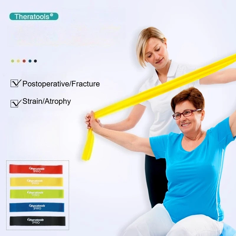 Resistance Bands Exercise Elastic Band Fitness Workout Yoga Pilates Recovery Physical Therapy