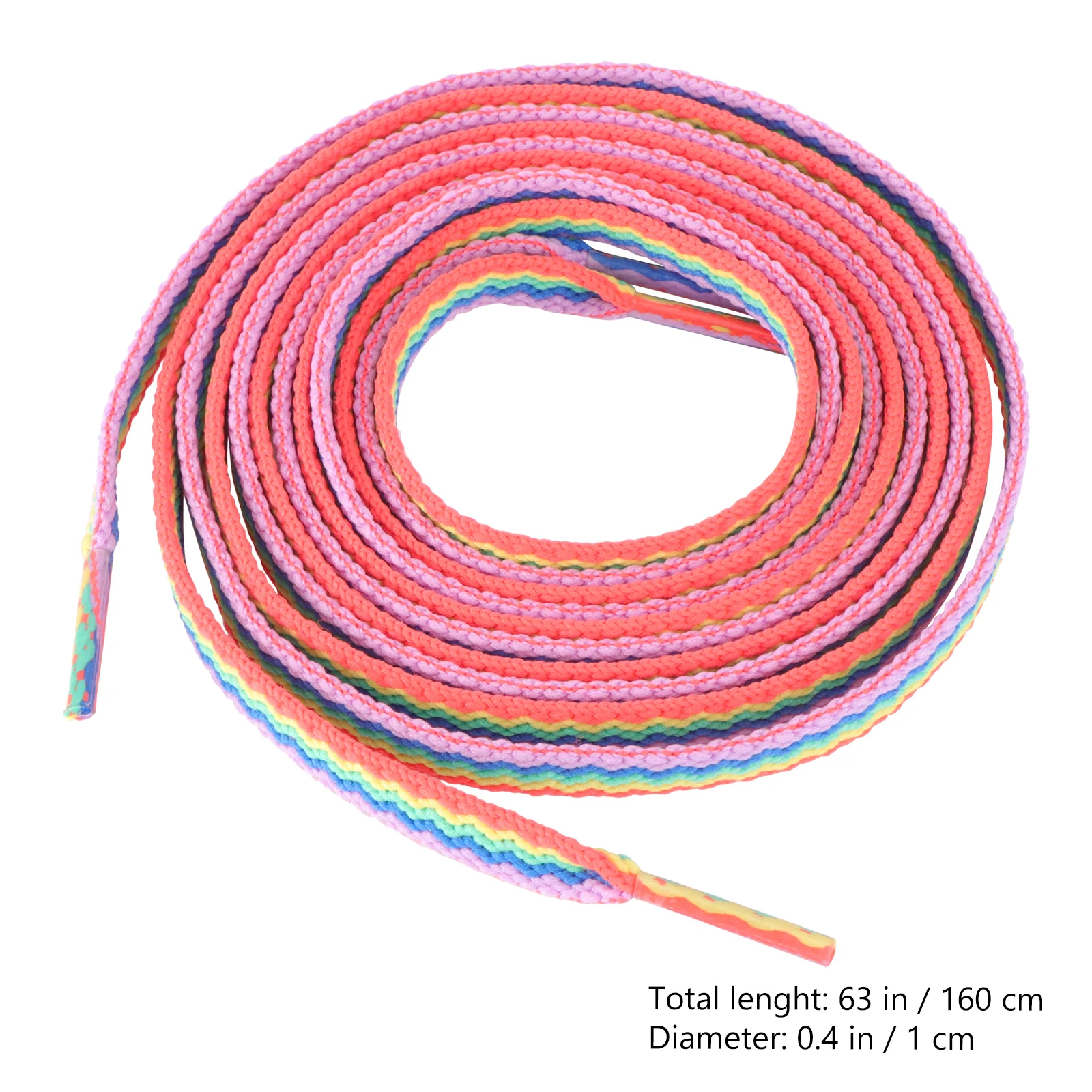 

1Pair 3D Rainbow Striped Flat Shoelaces Shoe Strings for Sneakers Casual Boots Sports Shoes Bright Color Shoe Tie