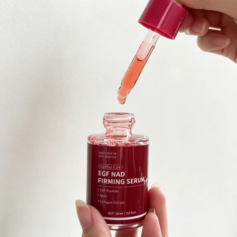 Sérum Visage Raffermissant au Collagène et Niacinamide 30ml EGF NAD – Essence Coréenne en Bouteille Rouge pour Améliorer la Peau Rugueuse et Réduire les Rides Fines