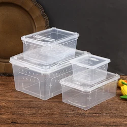 1PCS Reptile Tank Insect Spiders Tortoise Lizard Acrylic Transparent Breeding Box with Lid Reptile Pet Product