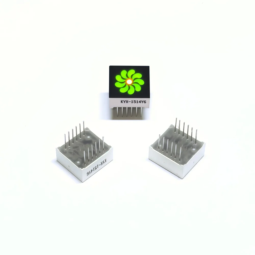 10Pcs Yellow-green Fan Light LED Digital Display KYX-1514YG LED Digital Common Cathode Two-Color Fan Display Digital Tube