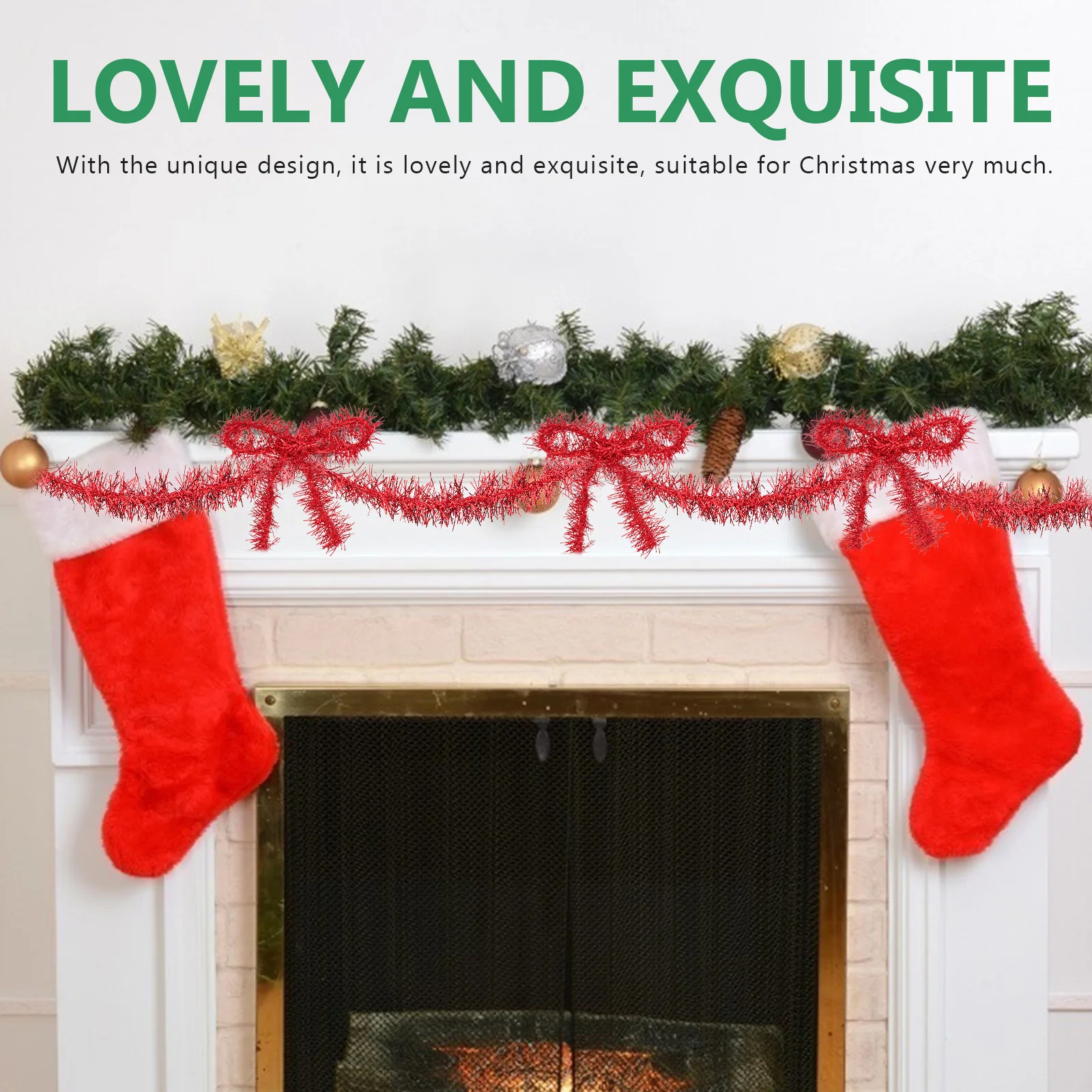 

2 Rolls Metal Yarn Snowflake Decoration Christmas Decorations Decorative Ribbons for Crafts Prom