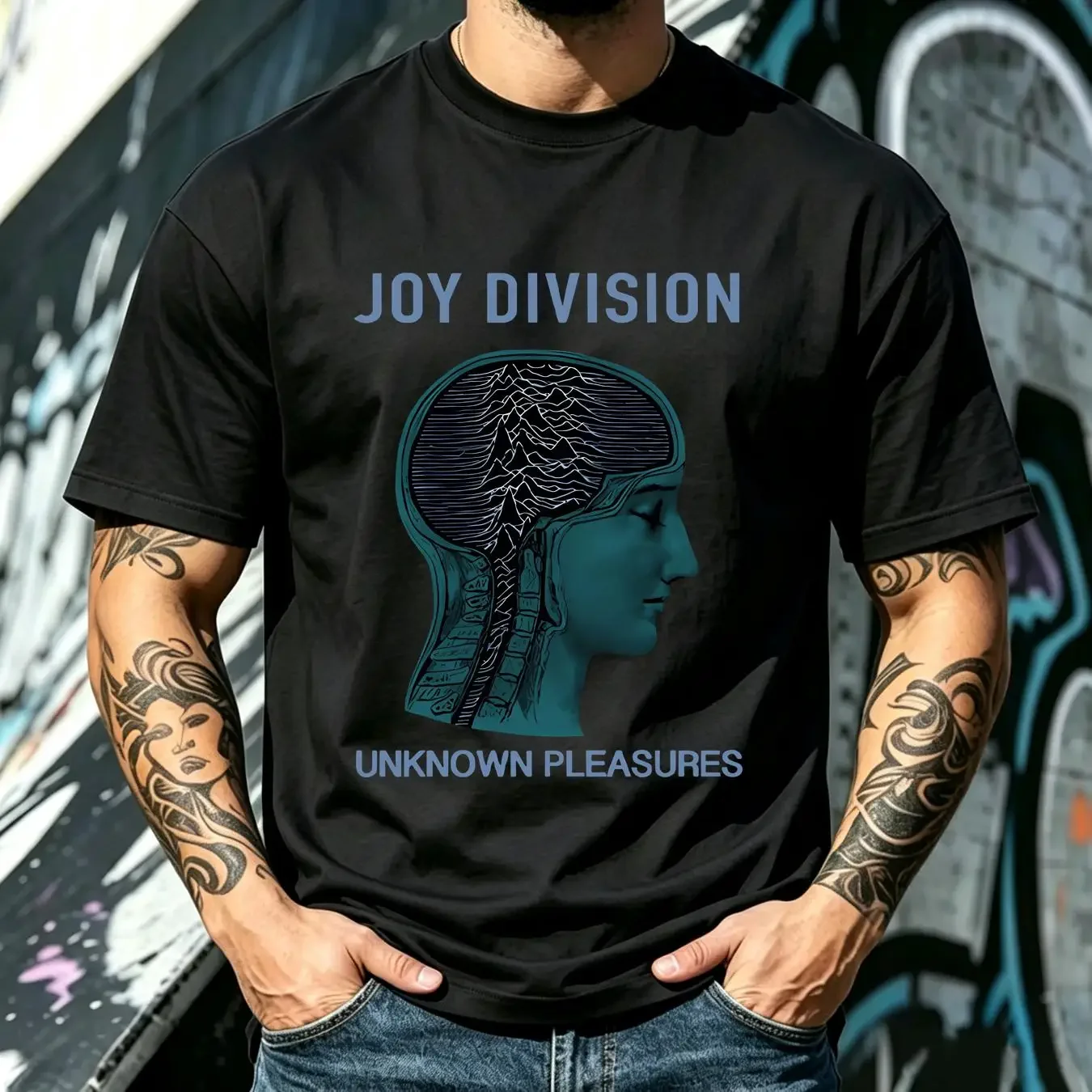 washed T Shirt Joy Division Unknown Pleasures Ian Curtis Colston Hall 1979 S 5XL vintage Washed Versatile Unisex Breathable