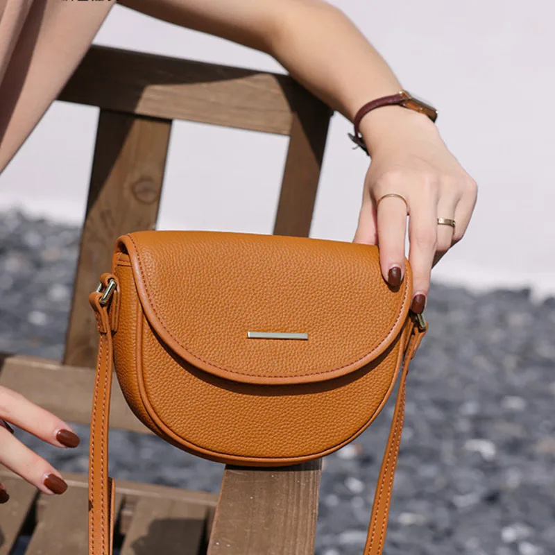 

New Top Layer Cowhide Lightweight Casual Mini Summer Versatile Crossbody Bag Female Top-handles Genuine Leather Woman's Handbags