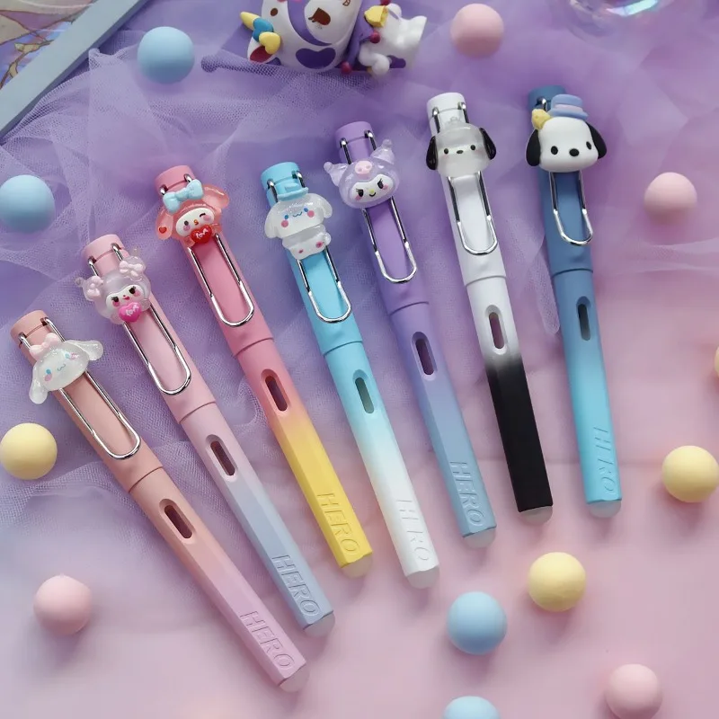 New 0.5mm Sanrio anime erasable cartoon Kuromi My Melody Cinnamon Roll writing pen decorative pen calligraphy practice pen gift