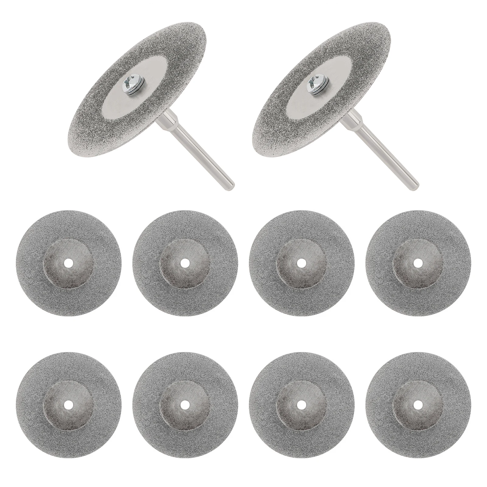 10pcs 20/25/30/40/50 mm Mini Discs Saw Set for Cutting Glass Meta with 2 pcs 3 mm Diameter Fixed Rod,Jade Cutting Blades