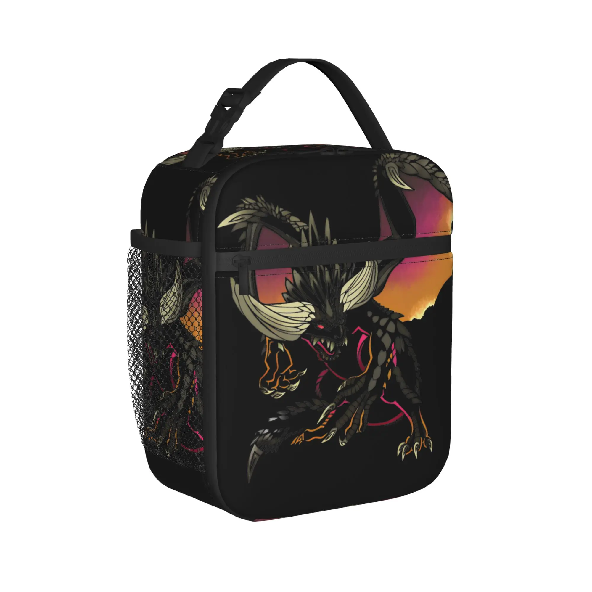 Nergigante Monster Hunter World Insulated Lunch Bags  Meal Container Cooler Bag Tote Lunch Box Office  Travel Food Storage Bags
