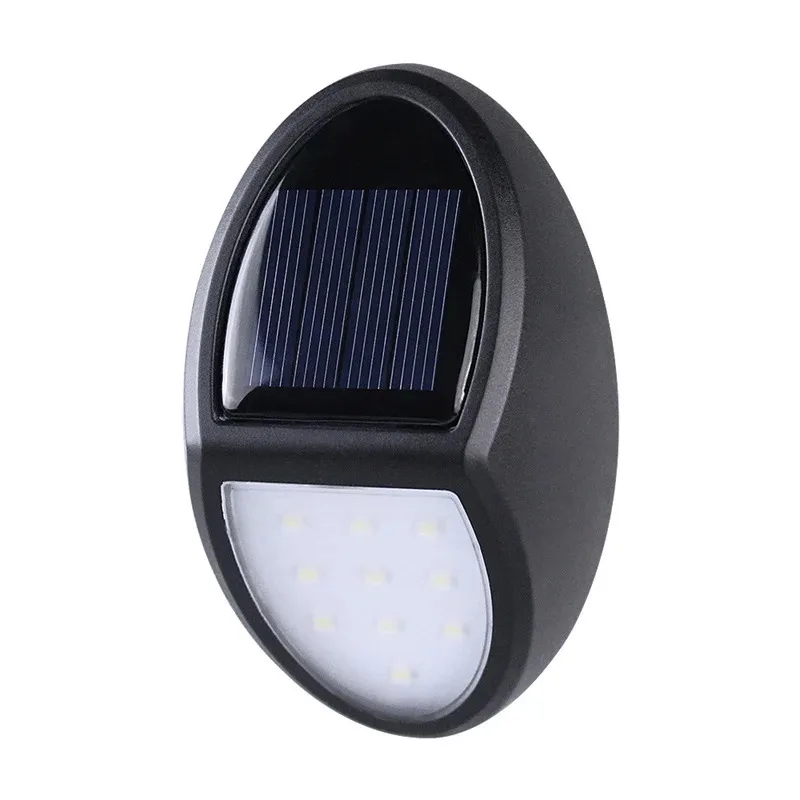 Imagem -06 - Outdoor Impermeável Led Solar Parede Luzes Lâmpada Sensor Escuro Luz Solar Alimentado Rua Luz Jardim e Pátio 10 Led