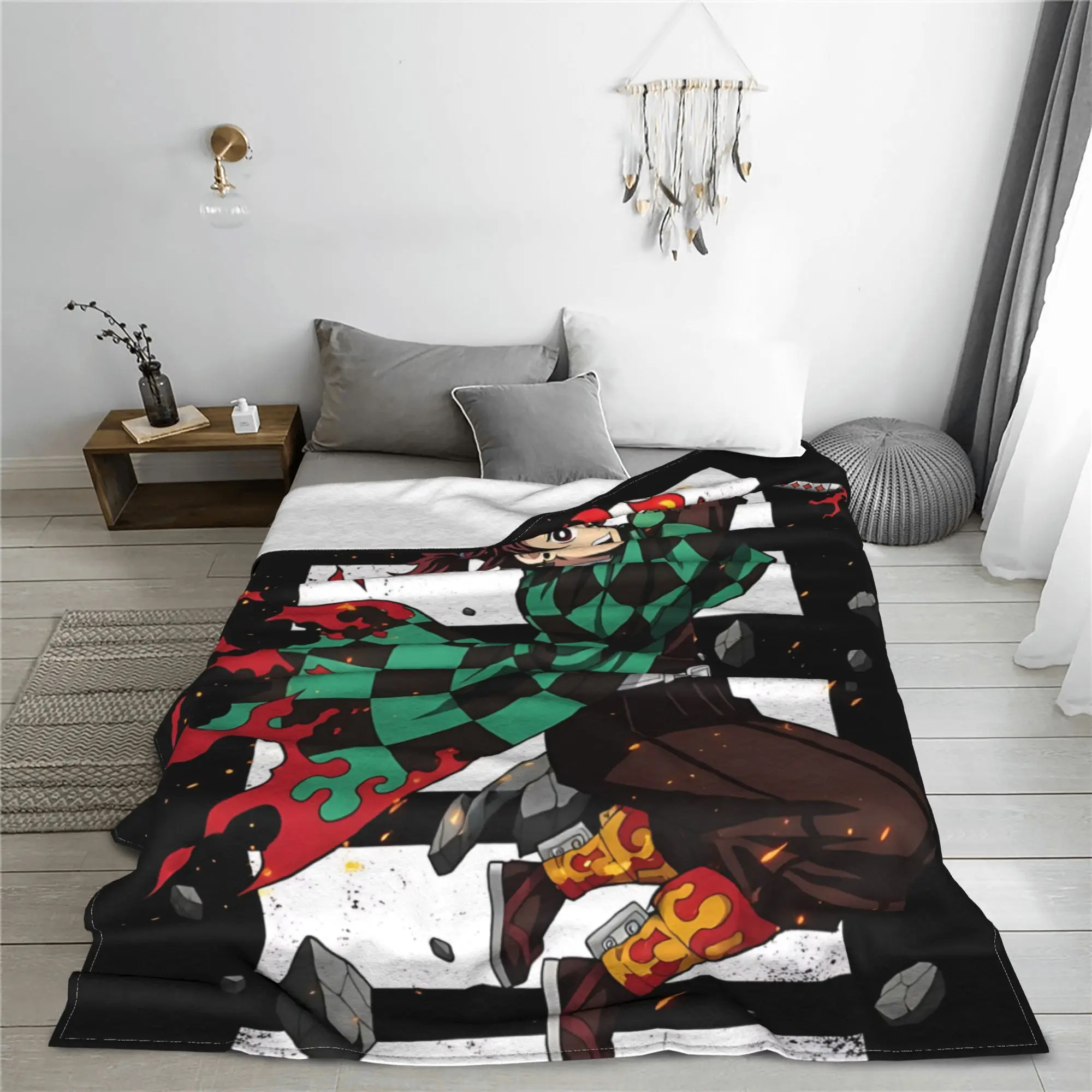 1PC Demon Slayers  Blanket Super Cosy Plush Home Living Room Sofa