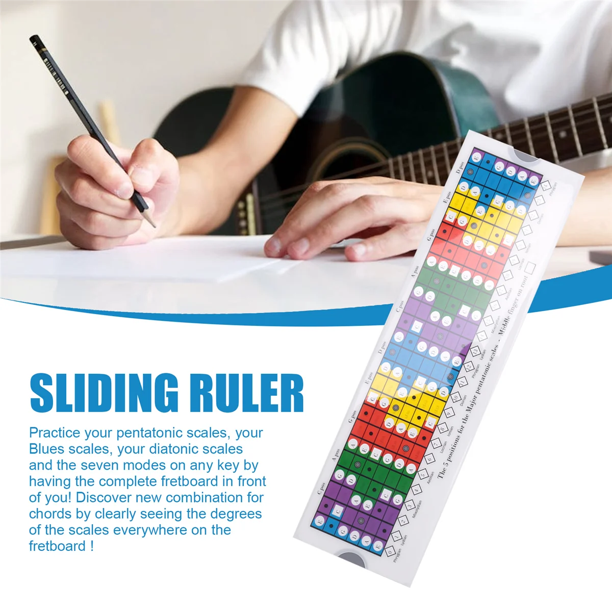

NEW Guitar Sliding Ruler for the Practice Of Pentatonic, Diatonic and Mode Scales/Pentatonic Sliding Ruler