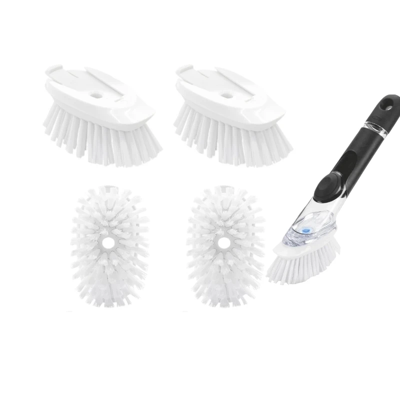Novas recargas de escova de limpeza doméstica para escova de prato oxo-4pcs escova de prato limpeza sabão dispensação cabeça substituição para purificador
