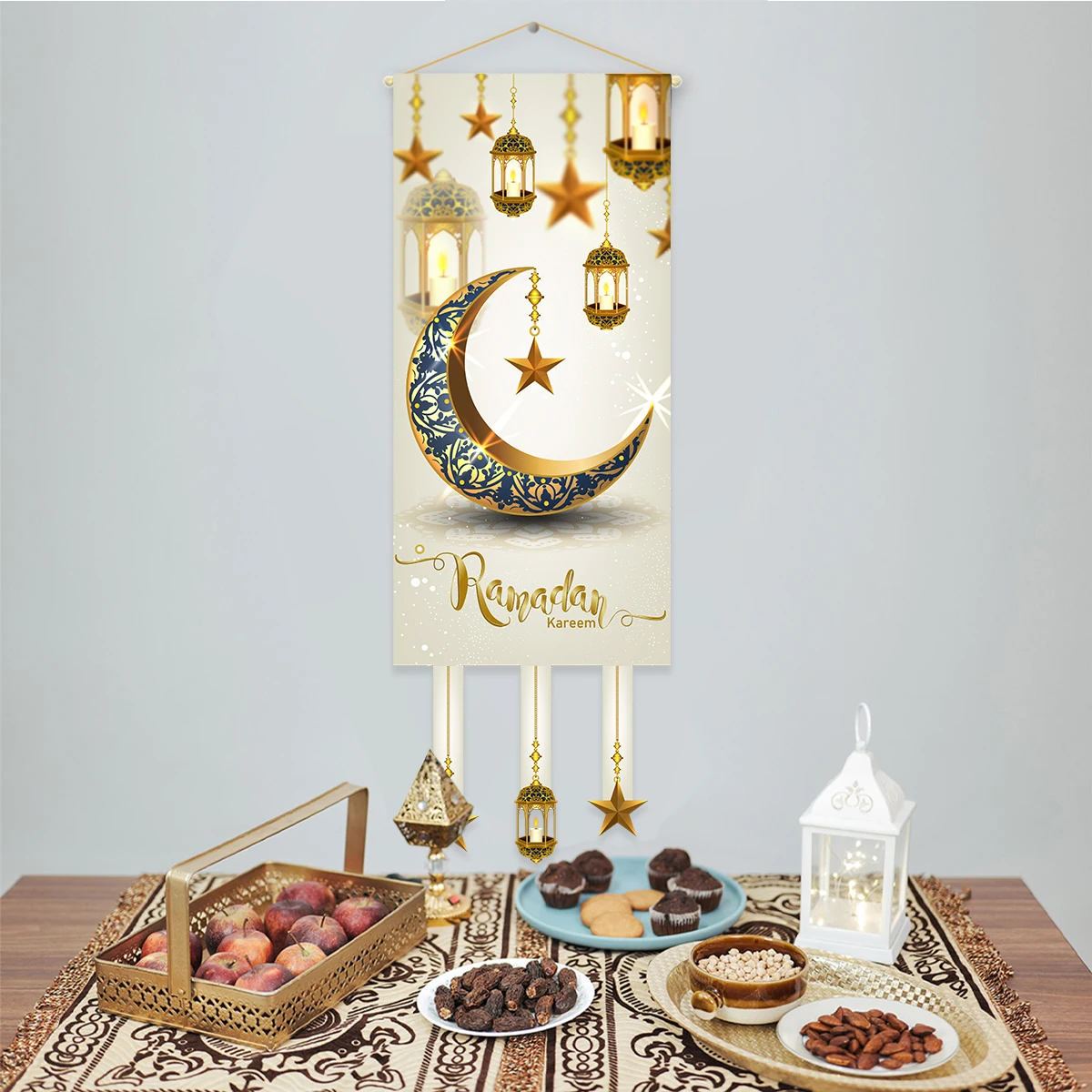 Eid Mubarak Hangende Vlag Ramadan Kareem Banner Ramadan Decoratie Voor Home Islamitische Moslim Feest Decoratie Eid Al Adha Geschenken