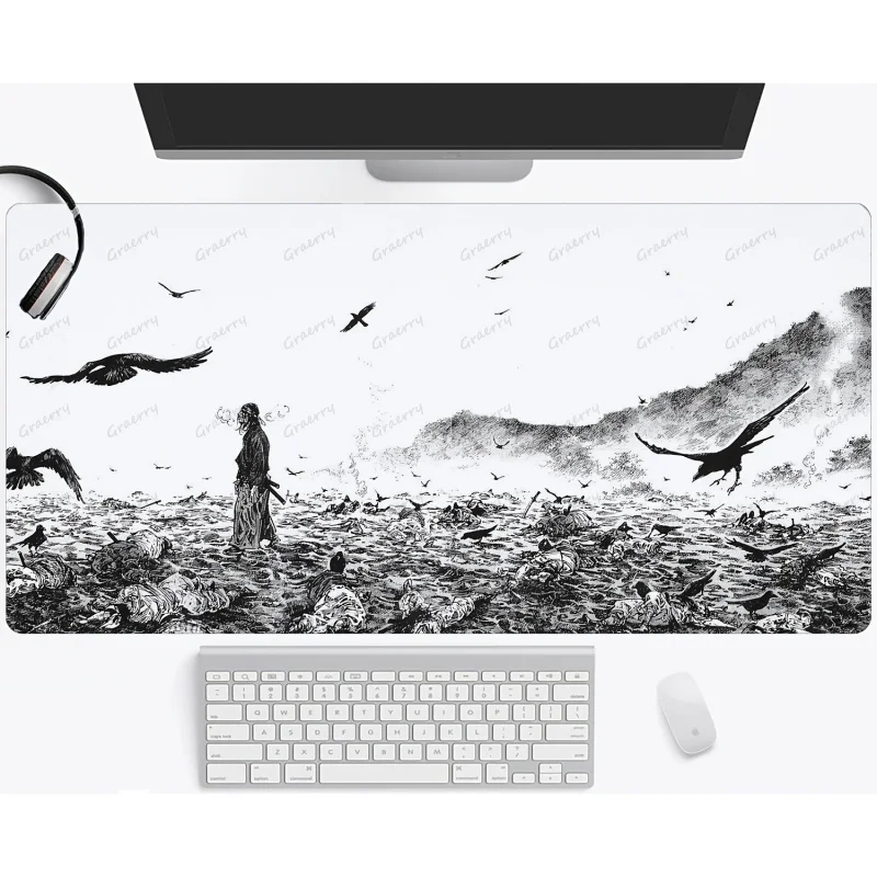 

Samurai Warrior Pattern Mouse Pad Gaming Desk Mat Non Slip Rubber Base Large Mouse Pad for PC Laptop Keyboard Office