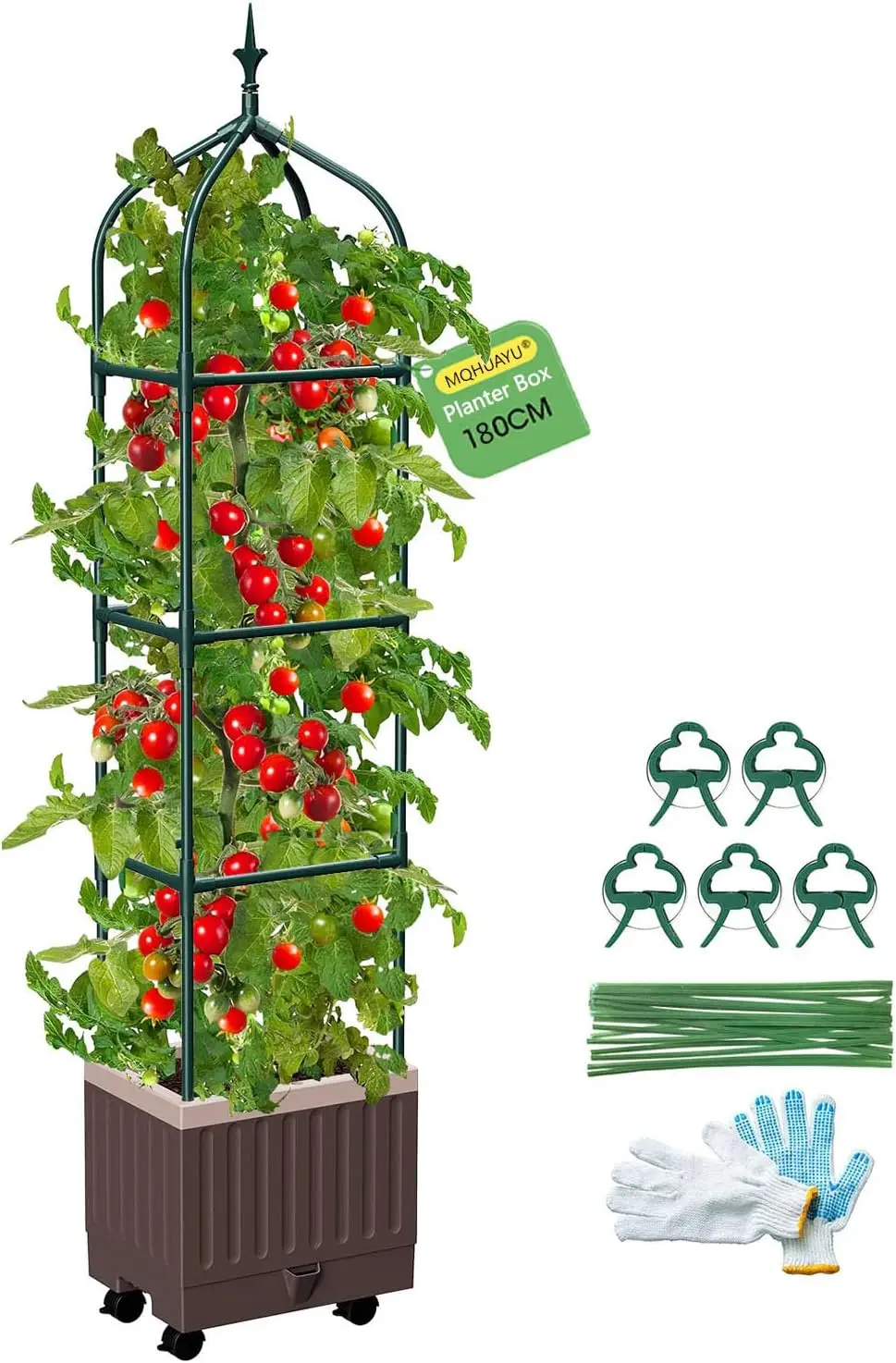 

Кашпо для сада с решеткой, 1 шт., 180 см, самополивающиеся ящики для томатов с решеткой для вьющихся овощей и растений F