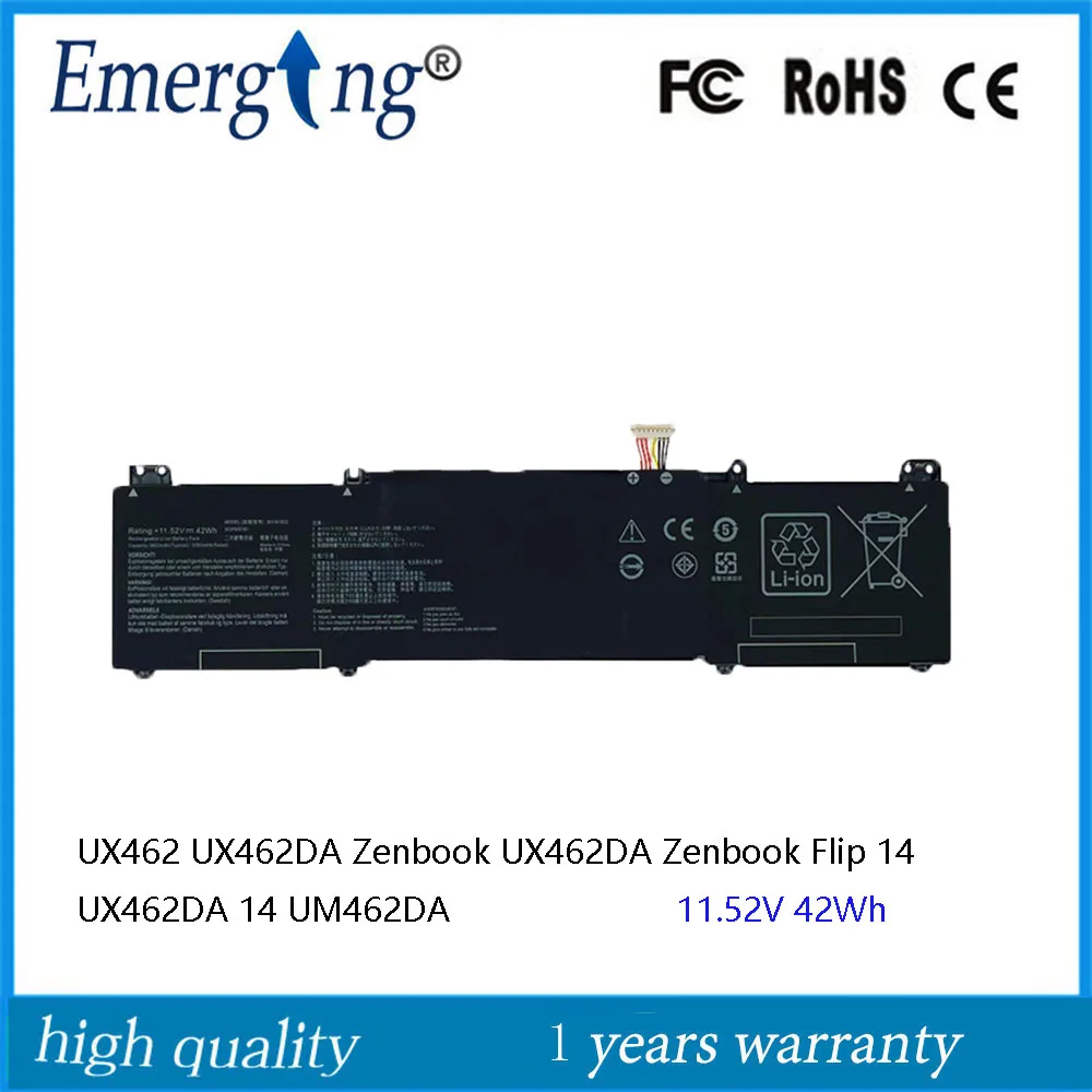 11.52V  42Wh B31N1822 Laptop Battery  For ASUS ZenBook Flip 14 UM462DA  UX462 UX462DA UX462DA-2G