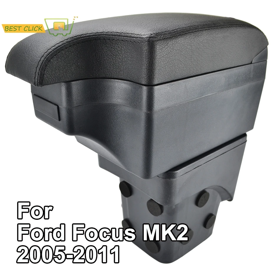 

Modification Armrest For Ford Focus MK2 2005 - 2011 Central Content Black Leather 2007 2008 2010