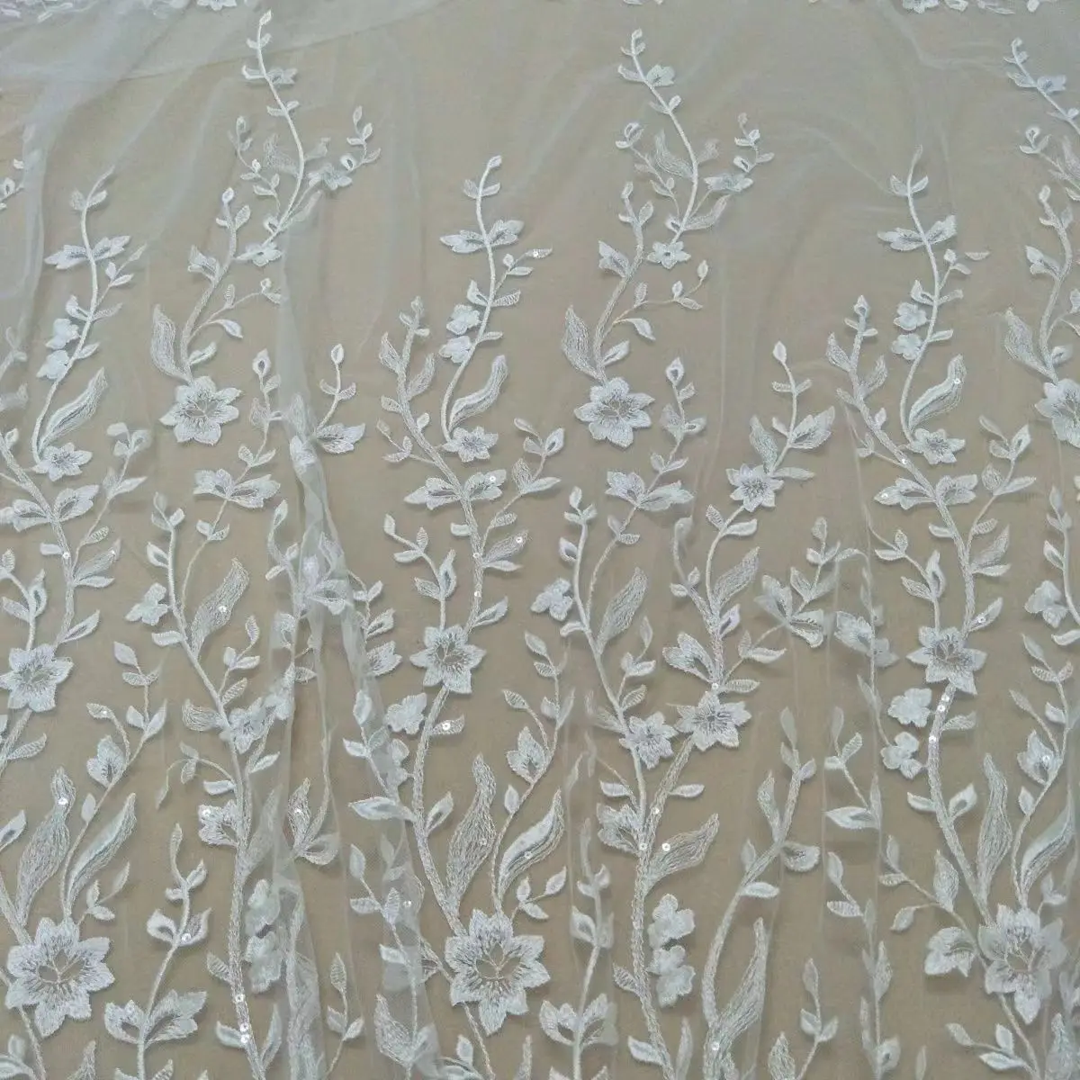 

Embroidery Branch Floral Embroidery Lace Fabric for DIY Curtain Dress