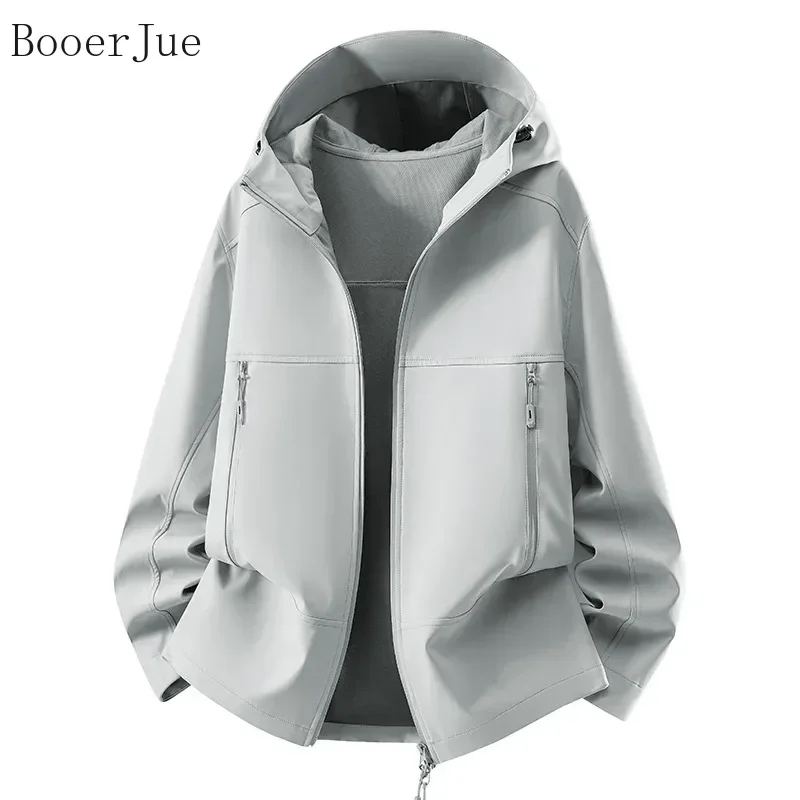 Unisex Waterproof Outdoor Hooded Jacket Breathable Long Sleeve Autumn Casual Outerwear Climbing Running Hiking Outdoor Sports