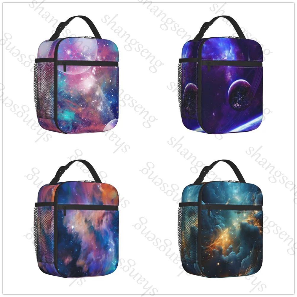 

Starry universe Printed Insulated Thermal Bag Lunch bag Foods Drink Storage Leakproof Picnic Camping Bags Outdoor Box beach