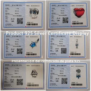 925 Silver Charms Sterile Owl with Blue Zircon, Red Heart Beads, Fine Diy Jewelry Making, if Fits Original Pandora, Hot Sale 8 Main Beat Sales - №7