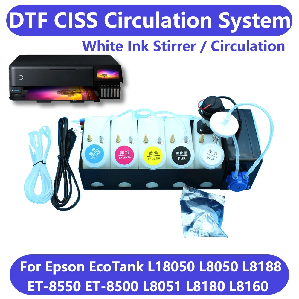 8050 L18050 L8050 DTF CISS System Modify Ink Kit For Epson Et8550 L1800 L800 XP600 i3200 4720 White Ink Tank DTF Conversion Kit