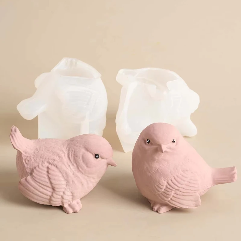 2pcs Bird Candles Silicone Mold Gypsum Mold for Bird Candles, and Mold for Bird Ornaments,Used for Making Candles,Resins