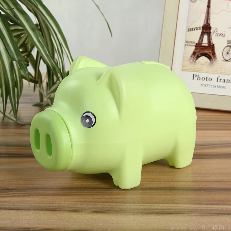 1pc New Children's Adults Creative Pig Money Storage Home Bedroom Study Decoration Birthday Gift Pink/Green Plastic Piggy Bank