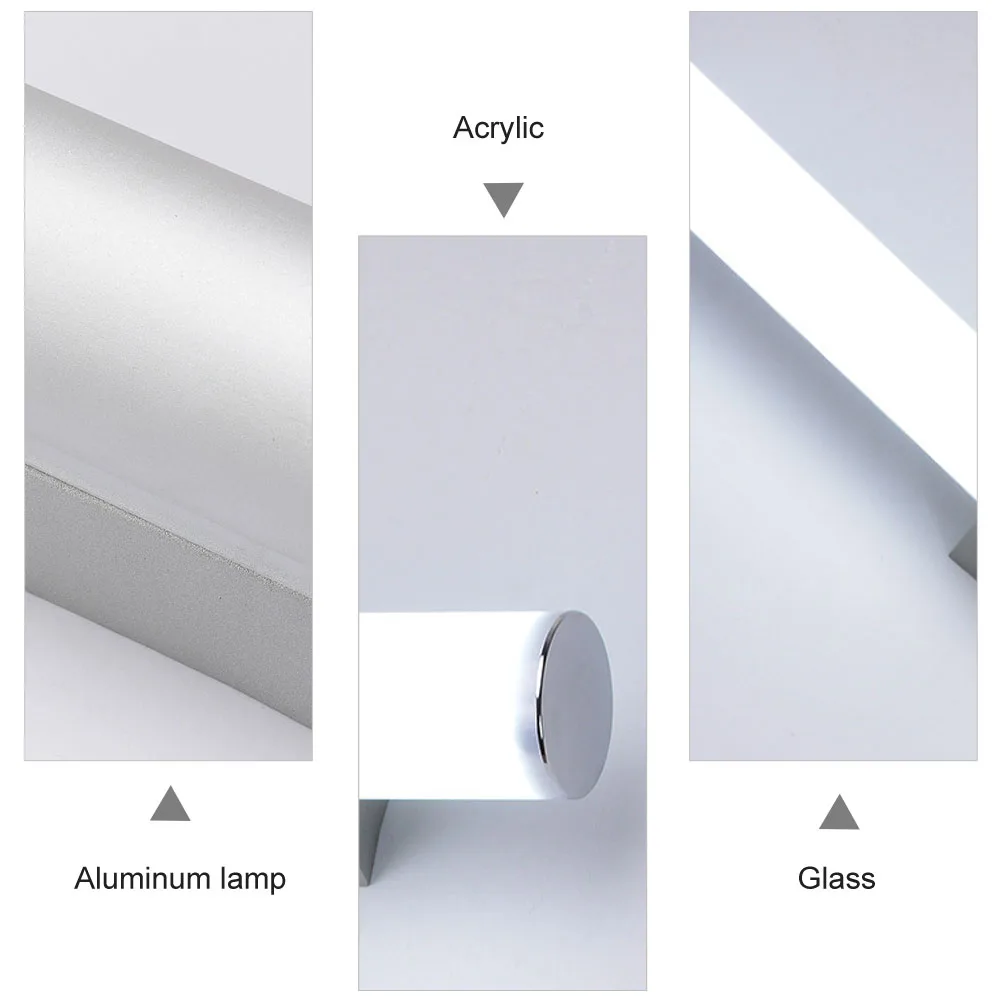 

LED Mirror Light Wall Lamp Acrylic Shade Aluminum Body LED Source Bedroom Bathroom Home Lighting