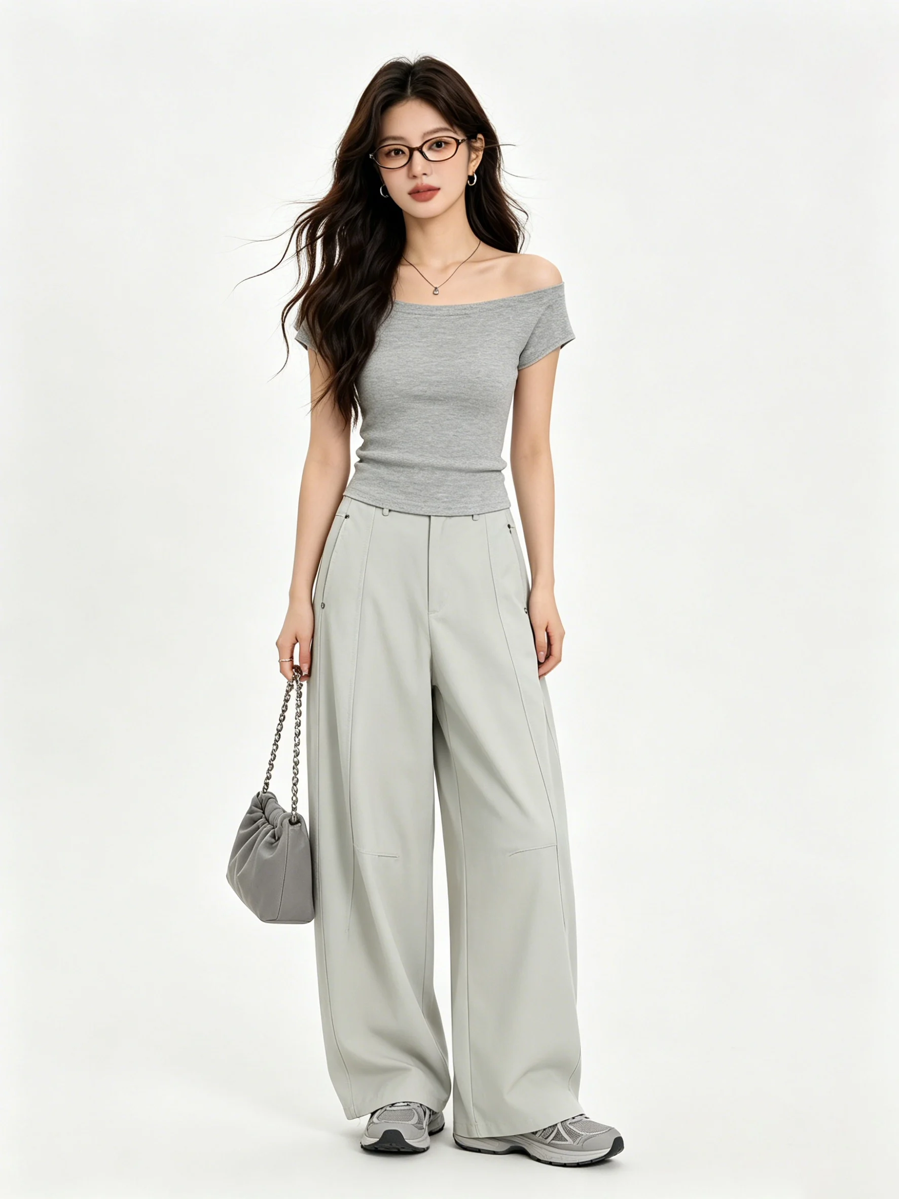 High Waist Wide Leg Pants Women's Loose Slimming Casual Long Pants Korean Style Summer Skin-friendly Knife  Jeans