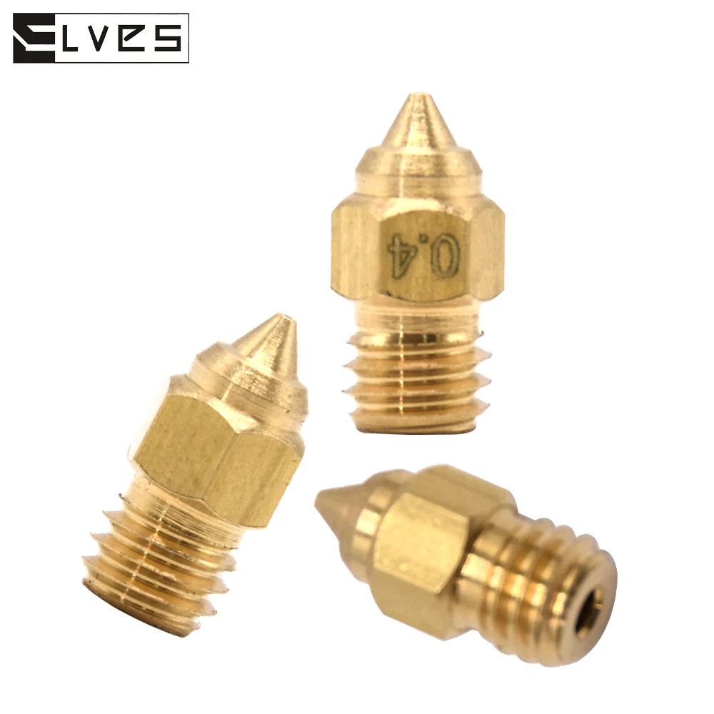 Elves 1.75mm/m6 rosca 0.2 ~ 1.2mm kit de bocal de bronze para CR-6 se/end-3 série/end-5 série/CR-10 impressora 3d cabeça de impressão de extremidade quente