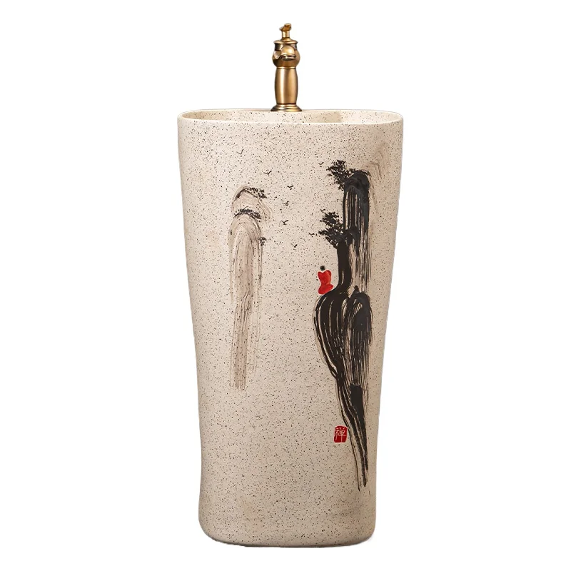 

Household bathroom washbasin integrated ceramic washbasin beautiful and practical outdoor pool