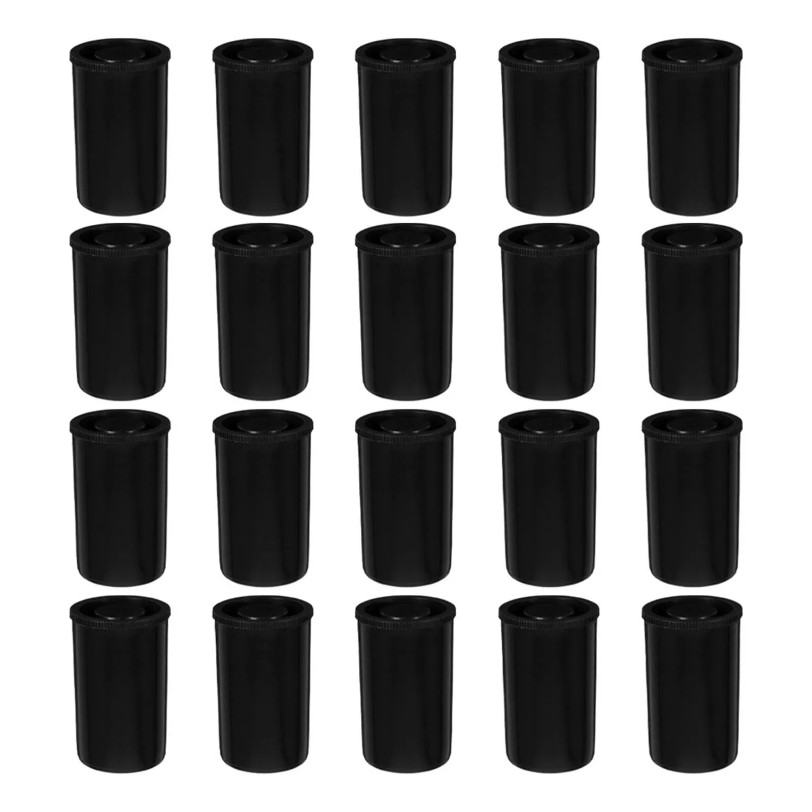 20Pcs Black Film Canisters Secure Film Roll Organizer Universal Compatibility Portable Protection Bead Containers