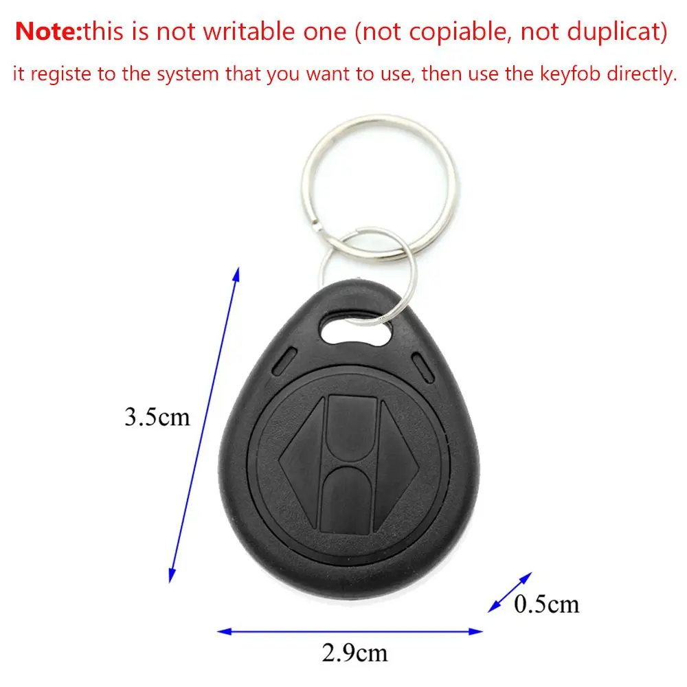 10Pcs 125khz Proximity Chip Access Control Card Key Fob Access Card RFID Tags ID Badge Keyfobs Token Ring