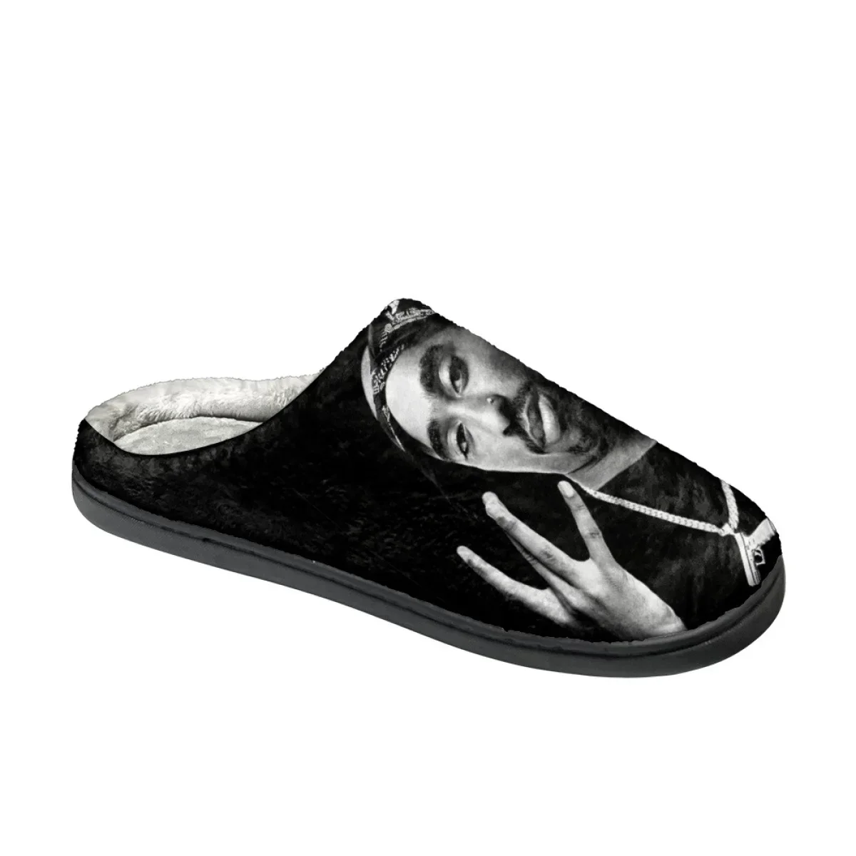 Tupac Amaru Shakur Printed Women Cozy Home Slippers Casual Couple Cotton Slipper Drop Ship Autumn Winter Warm Shoes Floor Slides