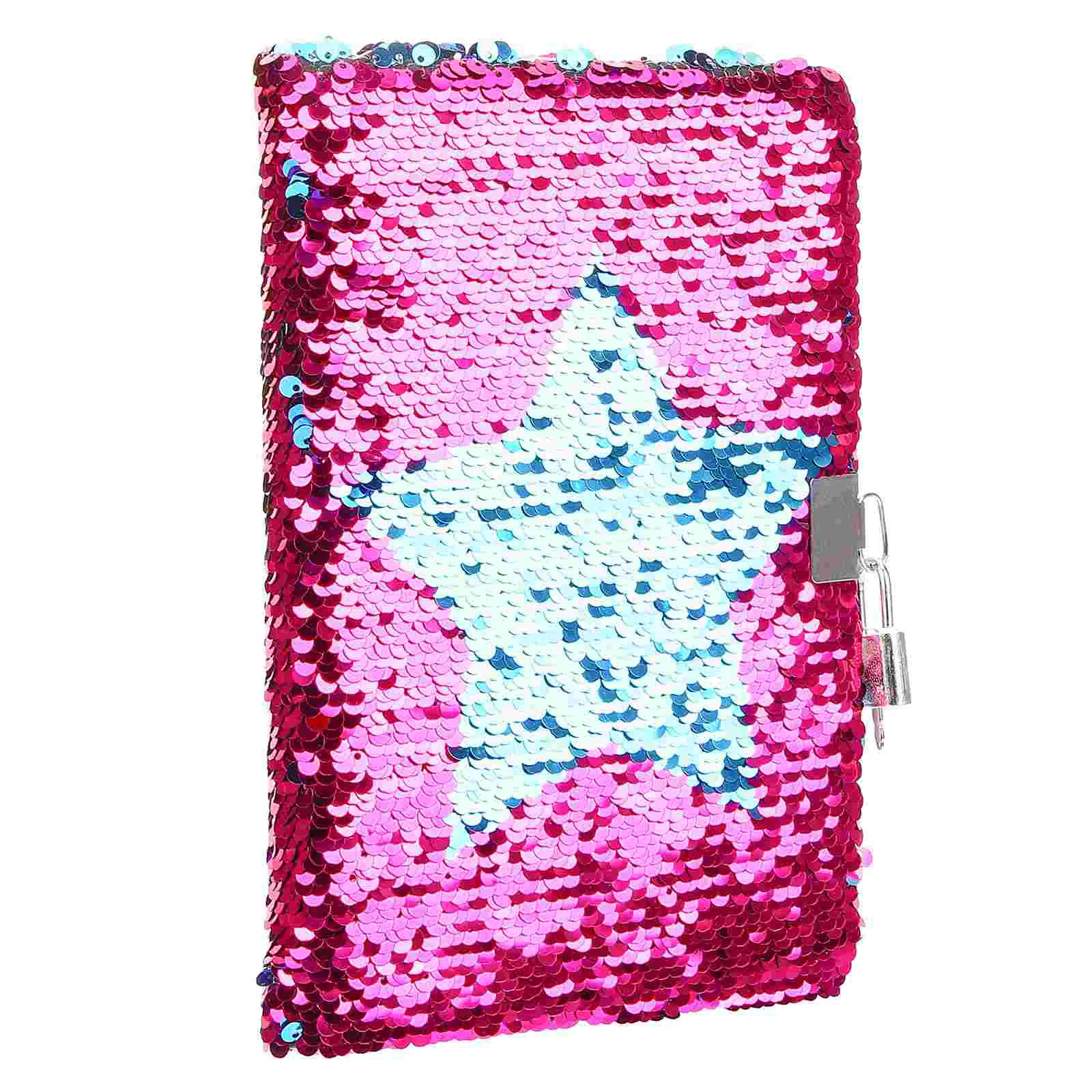 Notebook Diary Kids Journals for Girls Boy with Lock Teen Metal Star Sequins Notepad