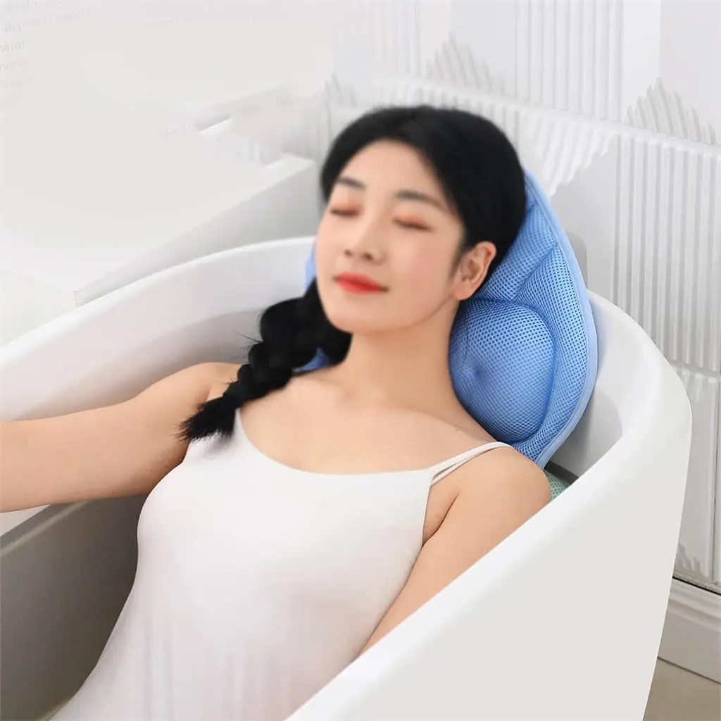 Bath Pillow Suction Cup Non-Slip Quick Dry Bathtub Cushion Bathroom Cushion Soaking Bathtub Pillow